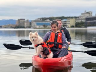 愛犬と一緒に湖上散歩!
