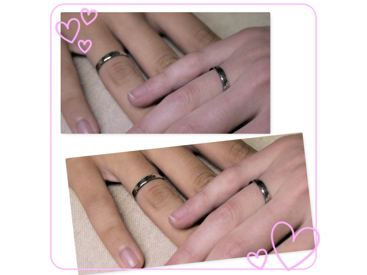 ペアリング完成!! ペアで完成!お互いにお相手のリングを作ってあげるのもおススメですよ〜♪