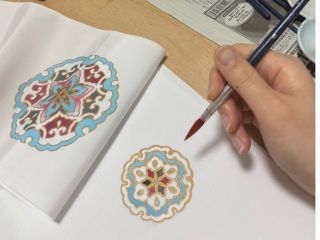 秋まで半衿は雪輪の柄を用いてます^_^