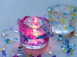 お好きな色で着色して作るキャンドルホルダーです!LEDやティーライトキャンドルを入れて繰り返しお使いいただけます。