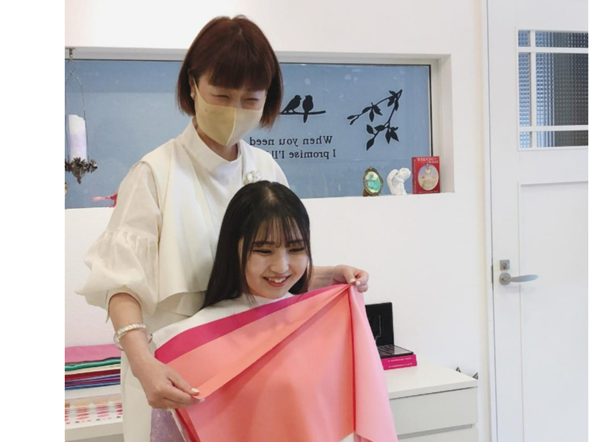 りんご娘さんも体験しています★「ほら、こっちの色だともっと綺麗ですね☆」