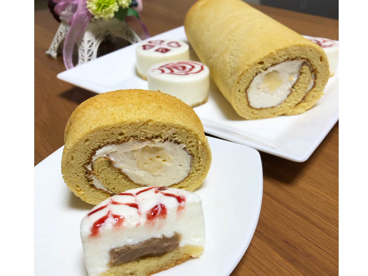 キャラメル塩ロール&フロマージュマロン、ふわふわのロールケーキに挑戦。