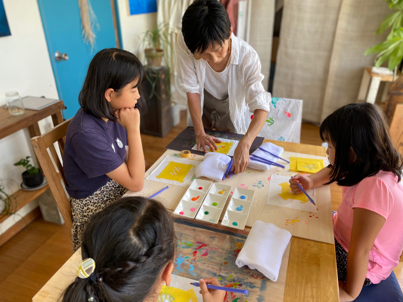 最初に小さな型紙で練習します。