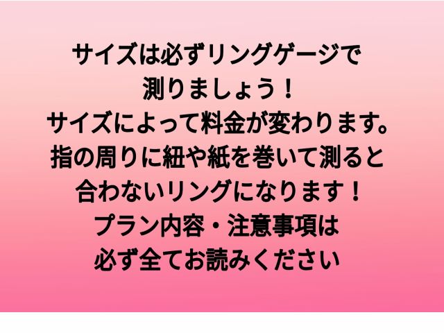 プラン説明や注意事項は必ず全て読んでからお申込みください。記載以外の測り方でお申込みされる方が増えています。その際はスムーズに体験できない場合もあります。