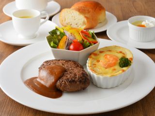 ハンバーグ&海老グラタンセット