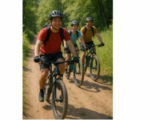 自然豊かな白馬の森を駆け抜けるマウンテンバイク体験。仲間や家族と一緒に楽しめます!