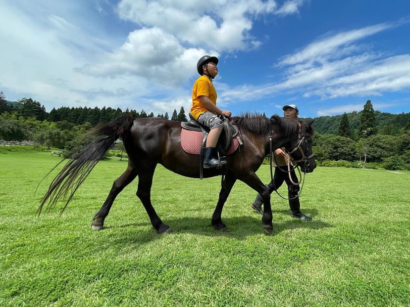 【引き馬乗馬体験】《場外コース芝生外周(約10分)》スタッフが手綱を引いて写真撮...