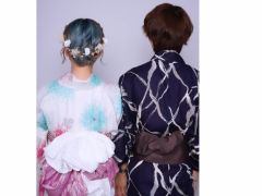 可愛い浴衣でカップルさんでもお手軽にレンタルできてデートや花火に便利です♪