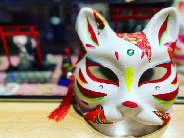 蓄光型和紙デザイン狐面