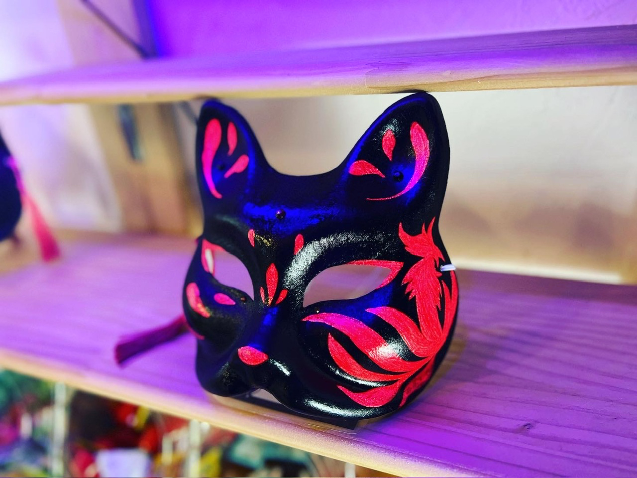 蓄光九尾柄ハーフサイズ狐面