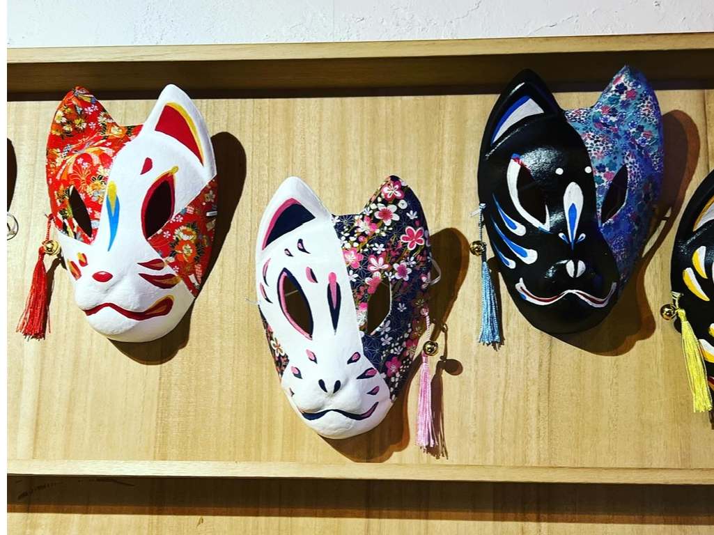 和紙デザイン狐面(フルサイズ)