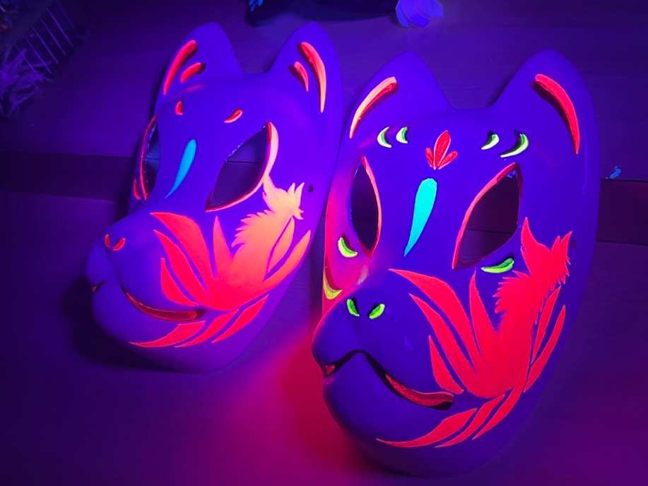 蓄光九尾柄フルサイズ狐面