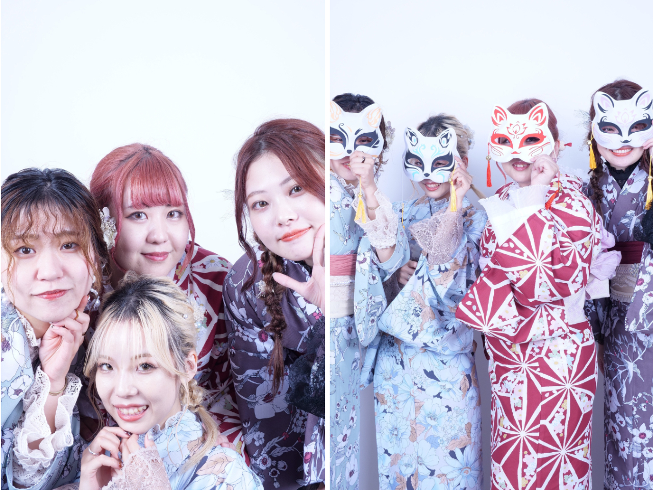 みんなでワイワイ撮影が楽しすぎる♪着物に合う小物をたくさんご用意