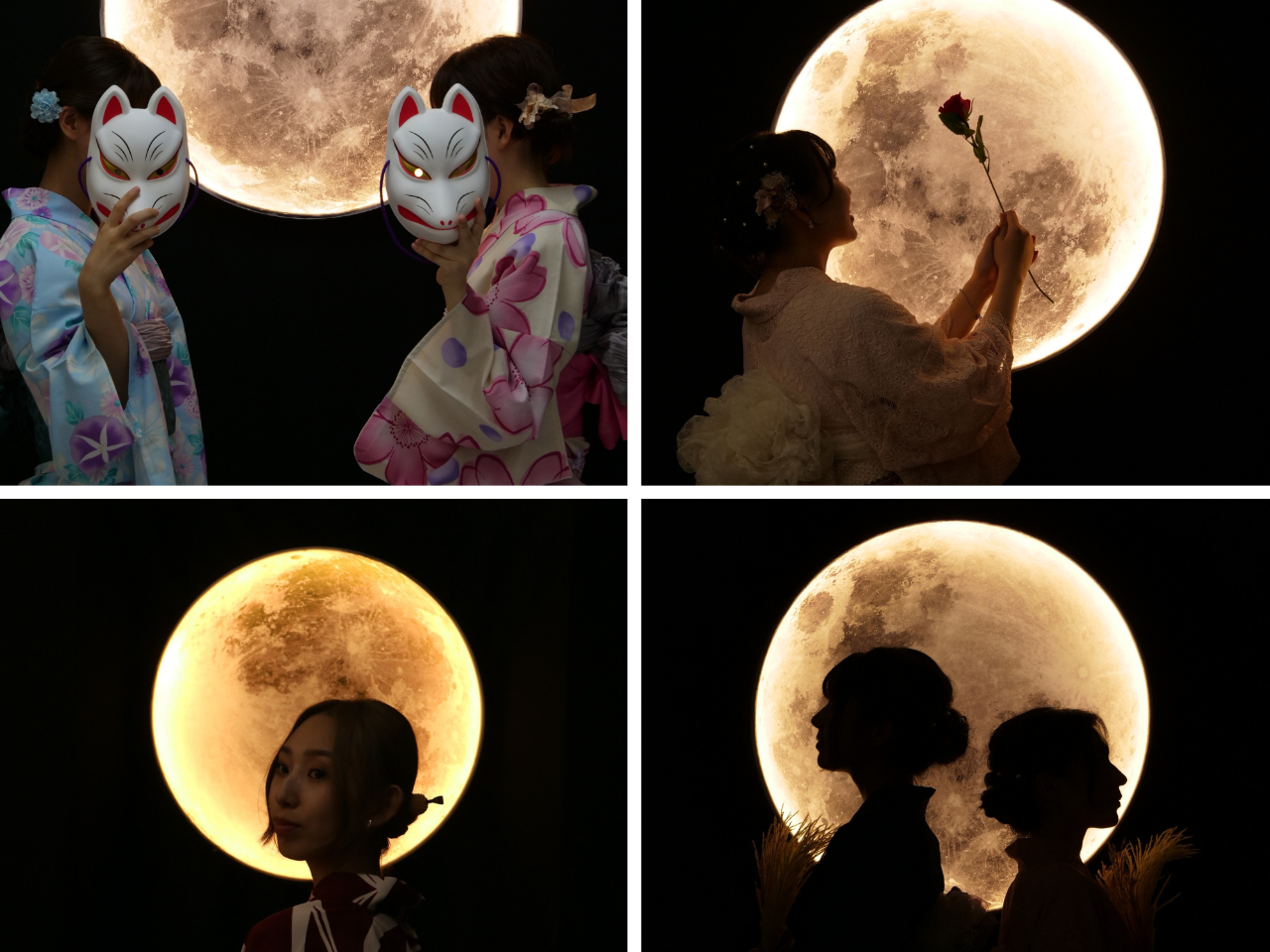 明るさ調整で映り方が変わります。4種類から選べるのは月見ル思ヒデトだけのサービス!