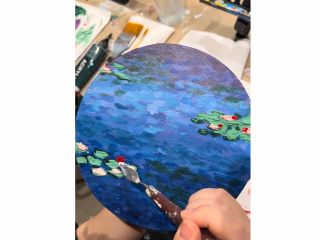 水面にきらめく光の粒を描くセッションです!