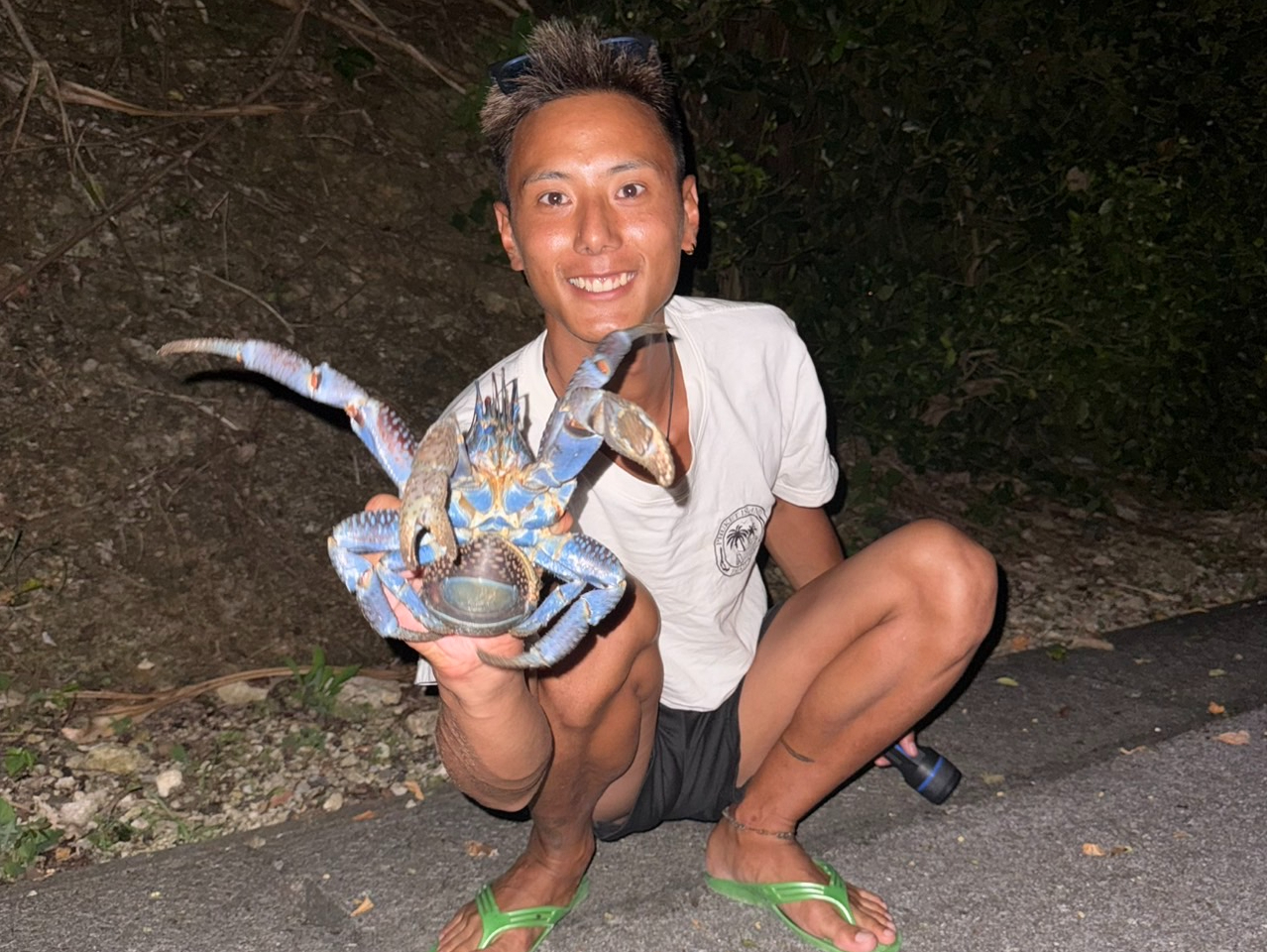 足音が聞こえる…それは“ヤシガニ”だった。