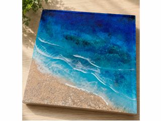 筆を使わないで描く海の色はお子様から大人の方まで楽しみながらグラデーションが作れます