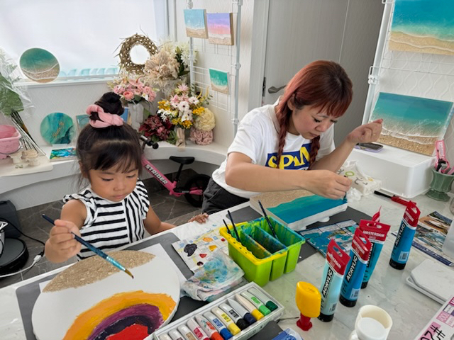波アート体験】レジンアートで宮古ブルーを再現使用♪『B5パネル 波アート体験】レジンアートで宮古ブルーを再現使用♪『B5パネル
