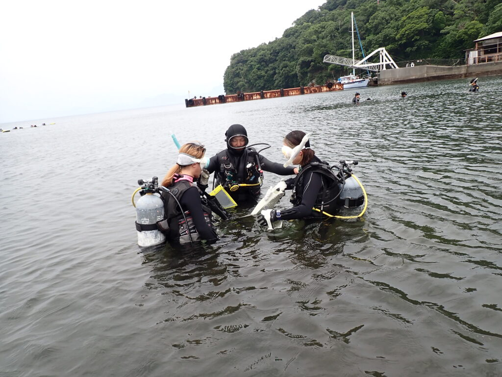 足のつく場所で練習