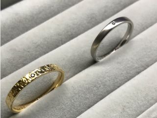 出来上がったリングにダイヤモンドor誕生石お入れ出来ます。※お預かり約一週間