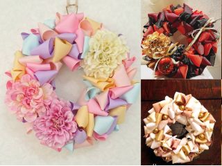 選ぶリボンによってさまざまなリースになります。