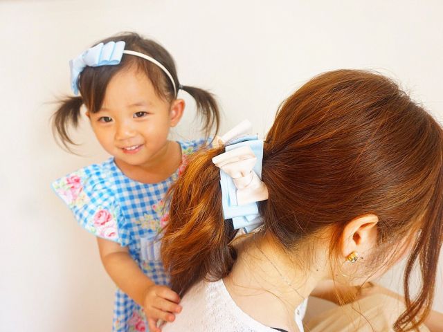 親子でお色を合わせてお揃いコーデ