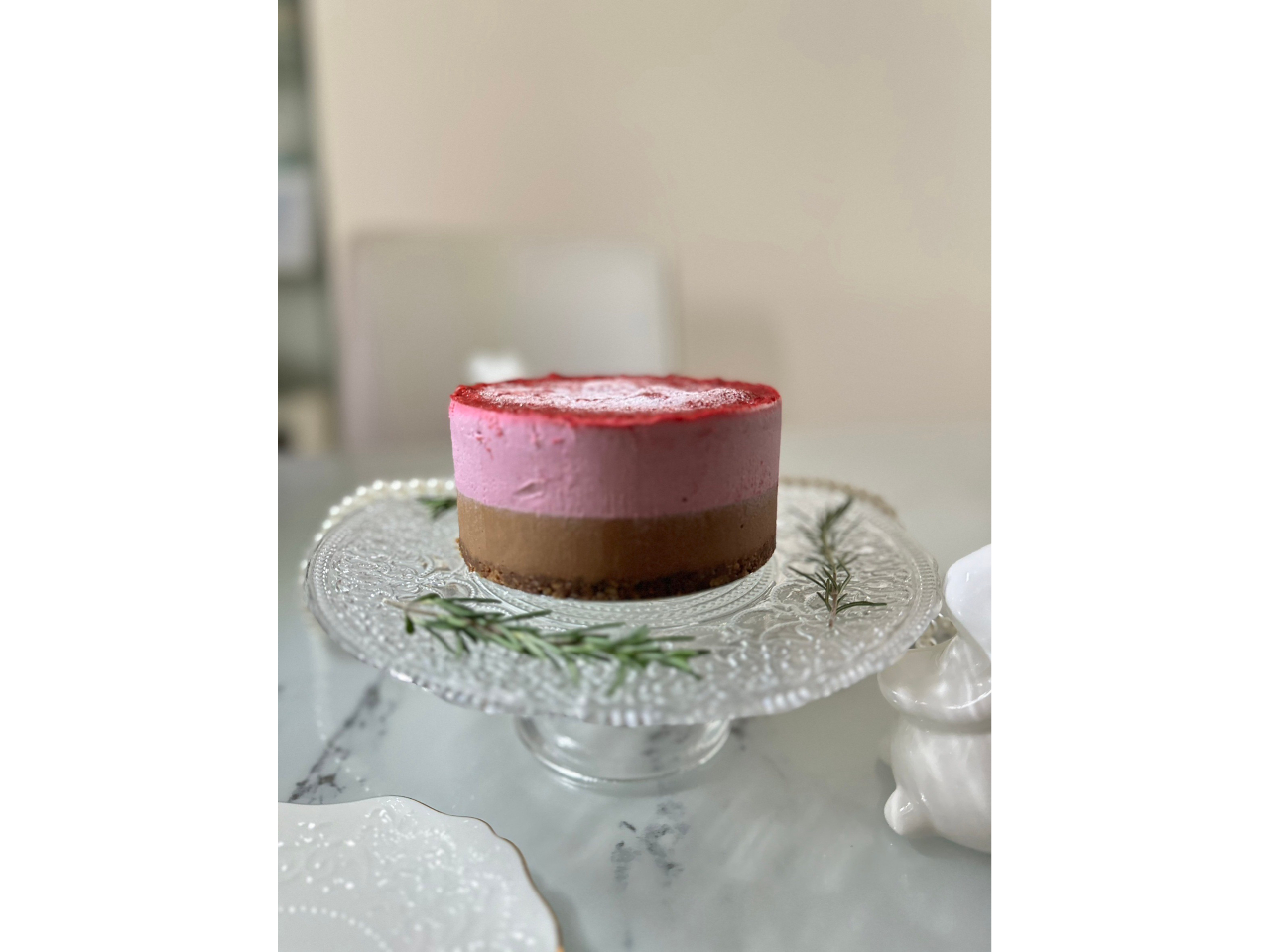 ローラズベリー&チョコケーキの完成品です♪