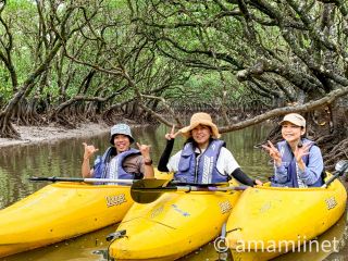 マングローブカヌー・マングローブトンネルにて
