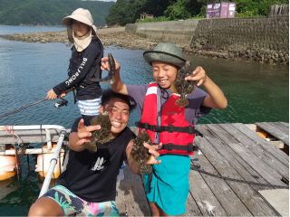 カワハギがたくさん釣れて大喜び!
