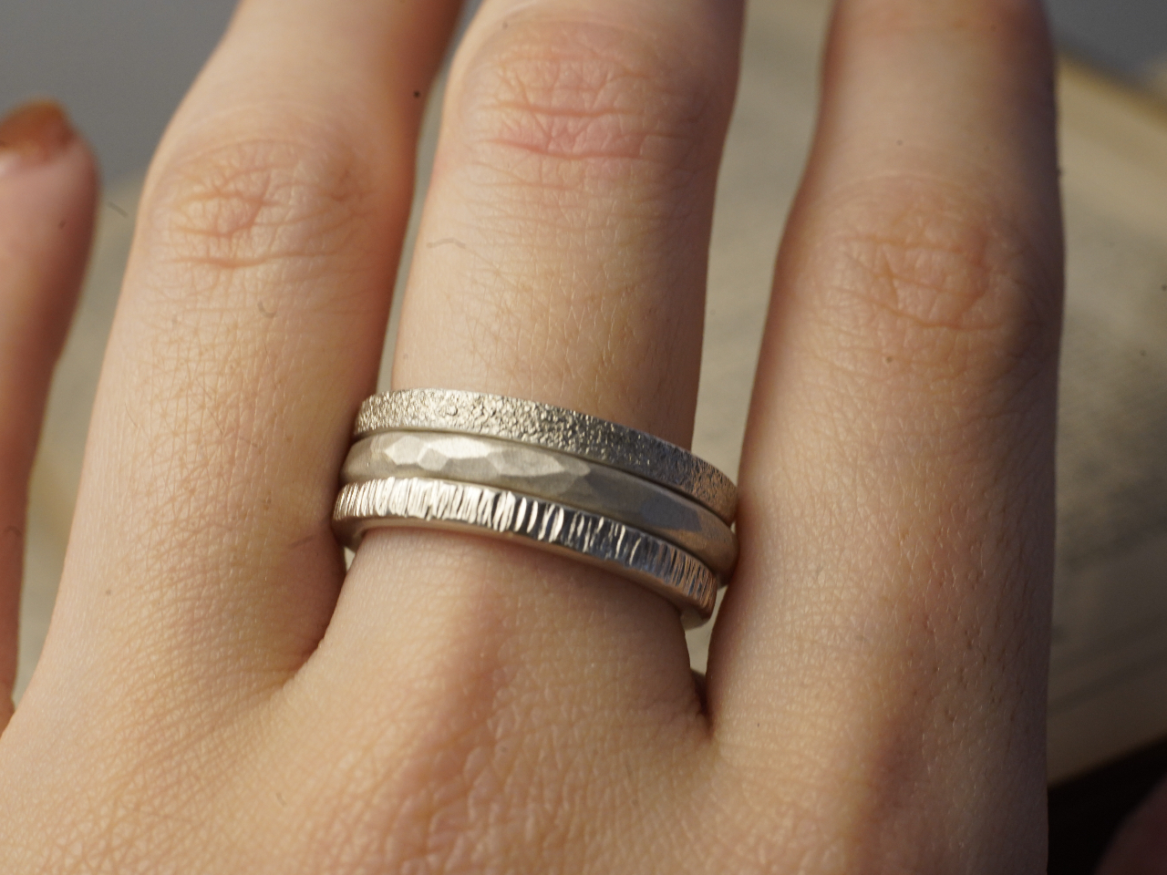 【シルバーリング】お好きな素材や模様をカスタマイズ