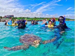 ファミリー層御用達!本当に出会えるウミガメシュノーケル♪厳選されたスポットでの開催なので遭遇率は間違いなし♪