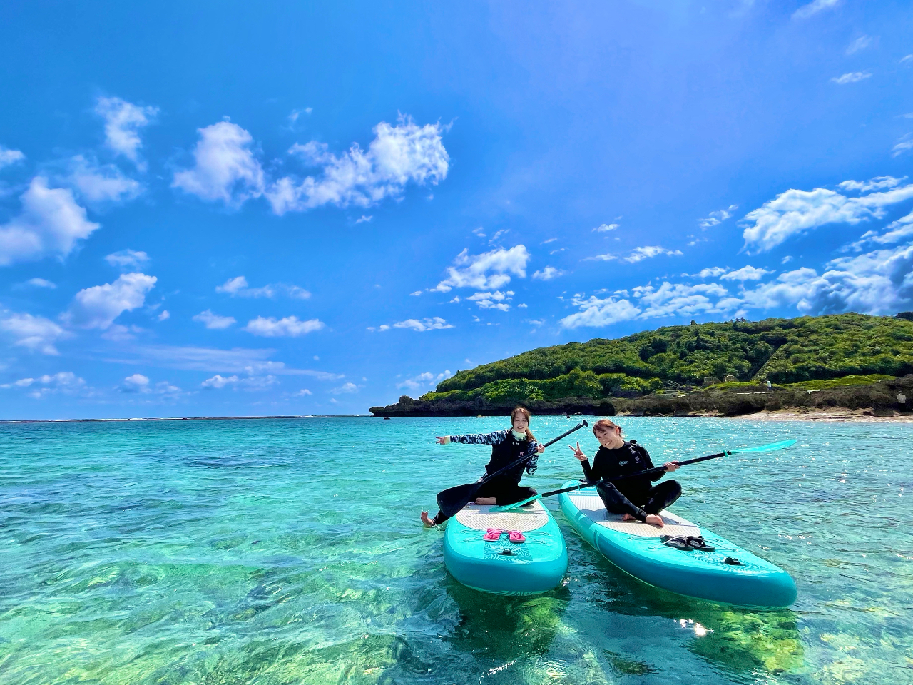 宮古島】海亀シュノーケル&ビーチSUP/午前午後で体験☆カップル