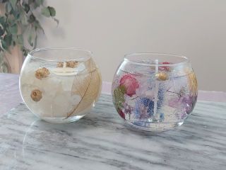 お好きなドライフラワーで*ボタニカルジェルキャンドルが作れます!