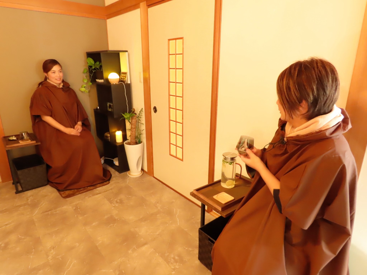 よもぎ蒸しはお2人まで一緒にできます!お友達同士でぜひ♪