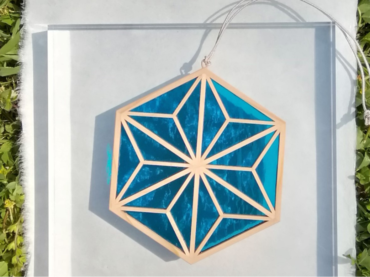 2週間前までの早期ご予約限定【福井県 大飯郡】組子細工の麻の葉文様の六角形オーナ...