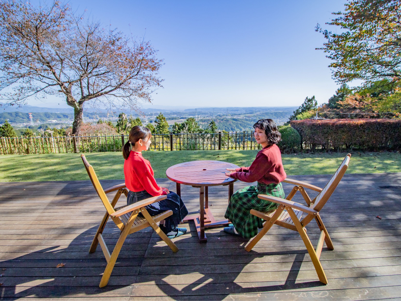 関東平野を一望できるテラス