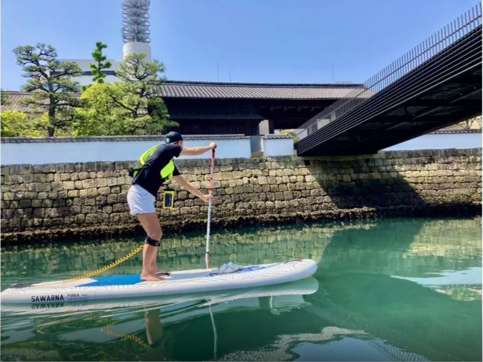観光名所でSUP体験