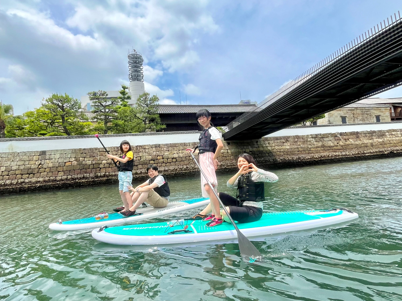 お子様と二人乗りでエンジョイSUP