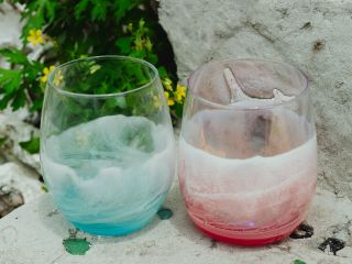 どなたでも簡単に波模様の素敵なオーシャングラス1個が作れます