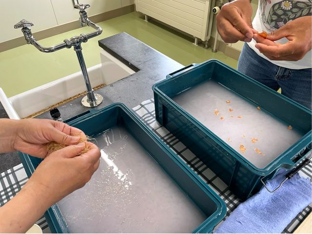 すき込む野菜を入れます