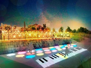 光って音の鳴るステップやピアノで遊ぼう♪