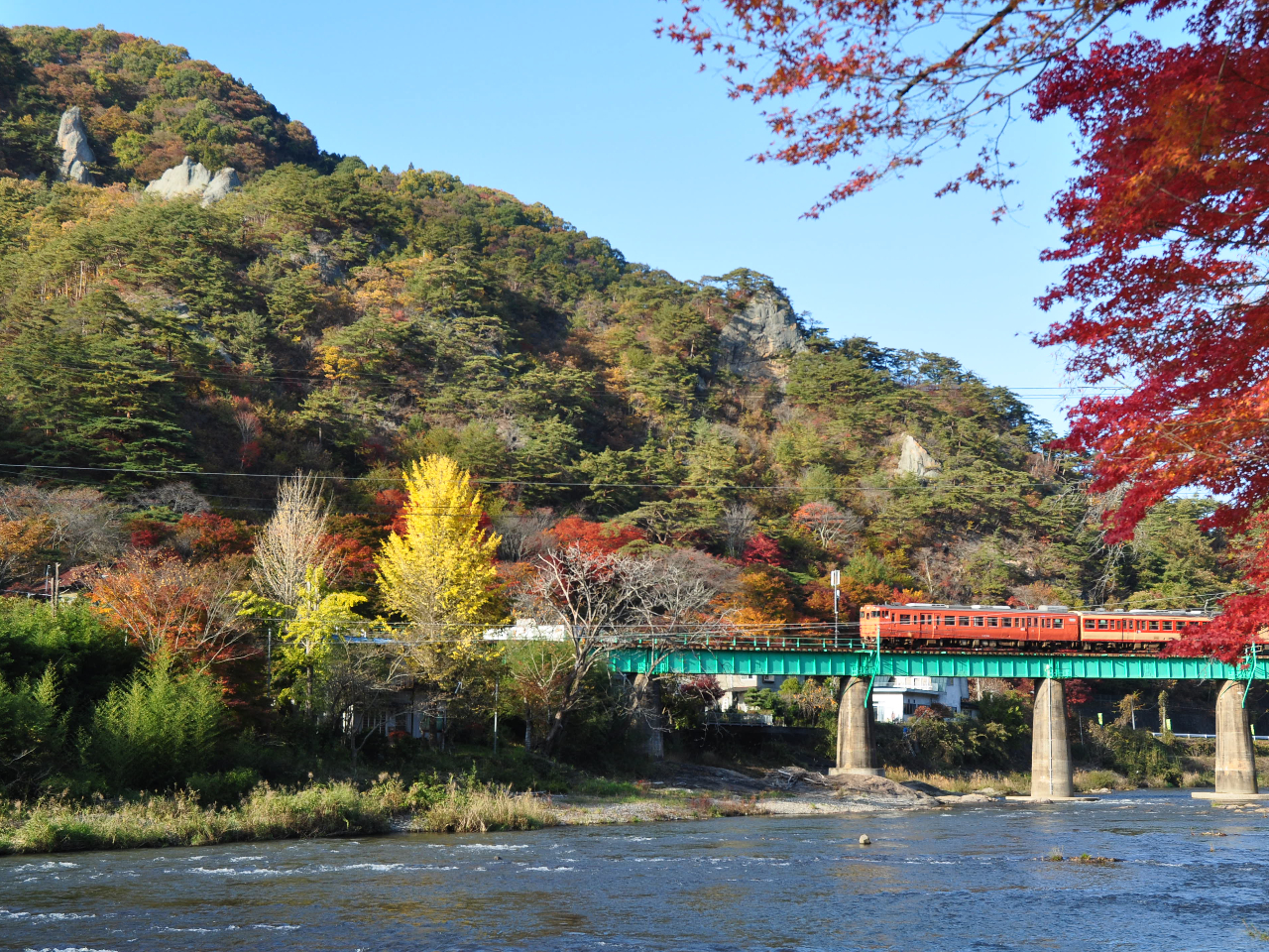 矢祭山と水郡線