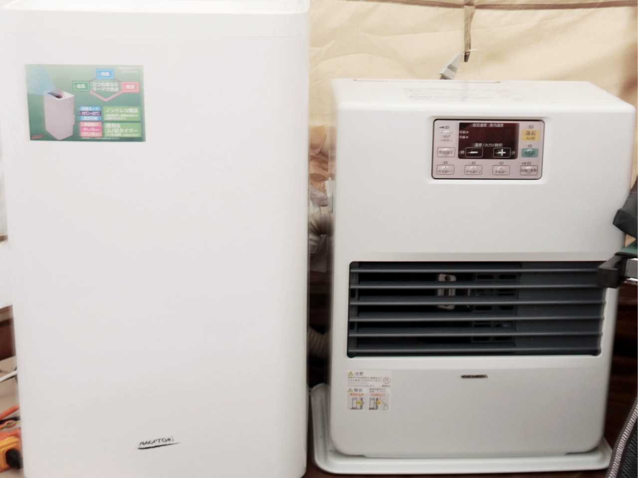 10畳用クーラ、外部吸排気暖房