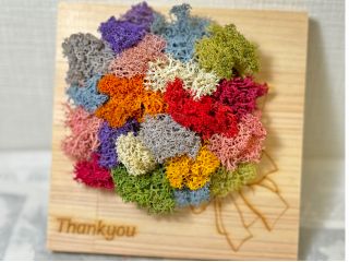 結婚式ご両親へおふたりで制作された「生きてるから枯れないモスブーケ」をプレゼント!他、お誕生日や母の日やお誕生日プレゼントにも最適です。