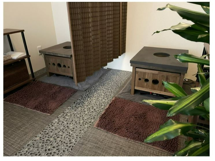 椅子を広めに作っておりますので、45分があっといい間に感じますよ☆国産よもぎを使用しており、効能に合わせてブレンドも変えております。