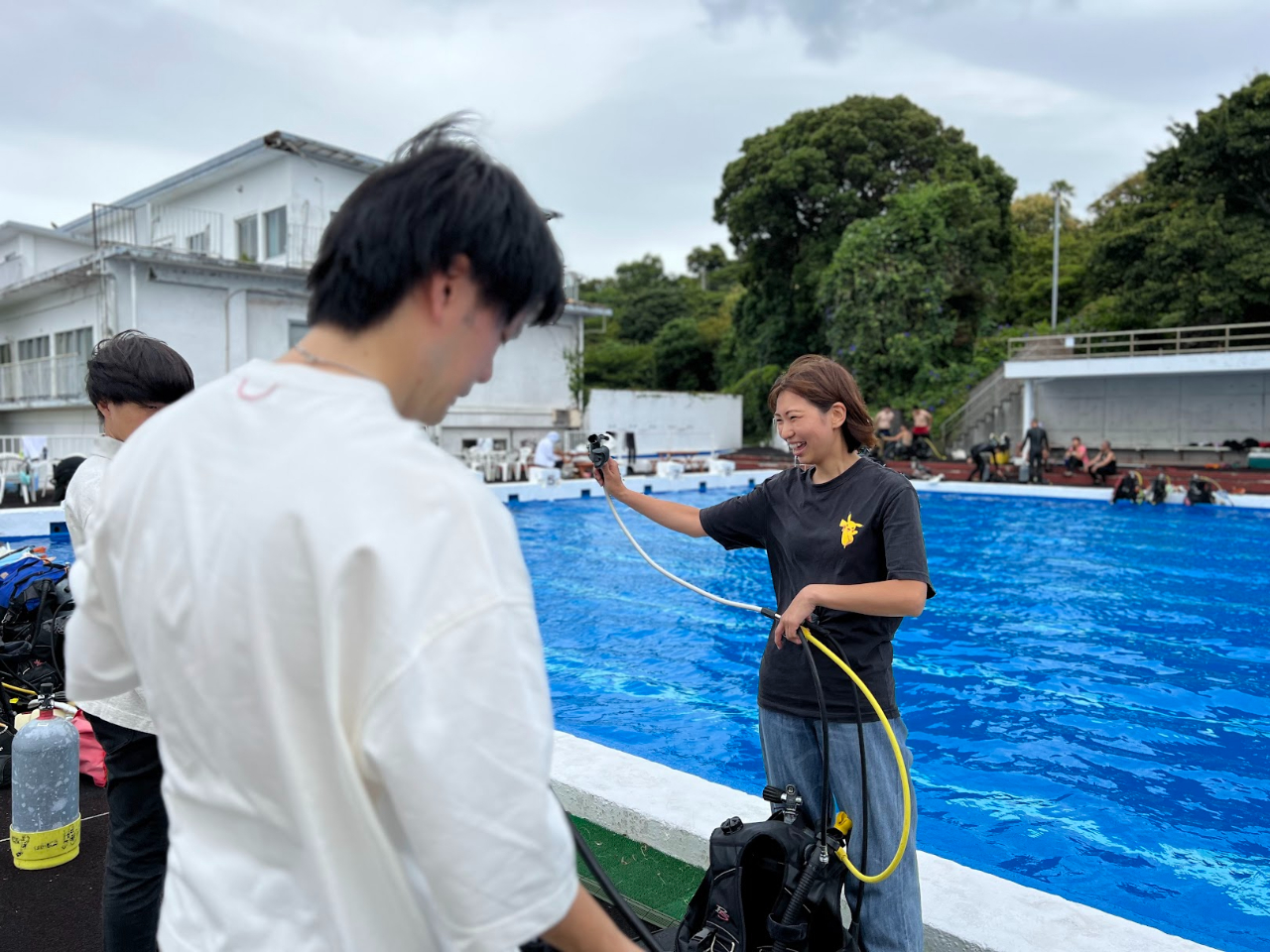 三日コースはプールからスタートするので安心して参加できます
