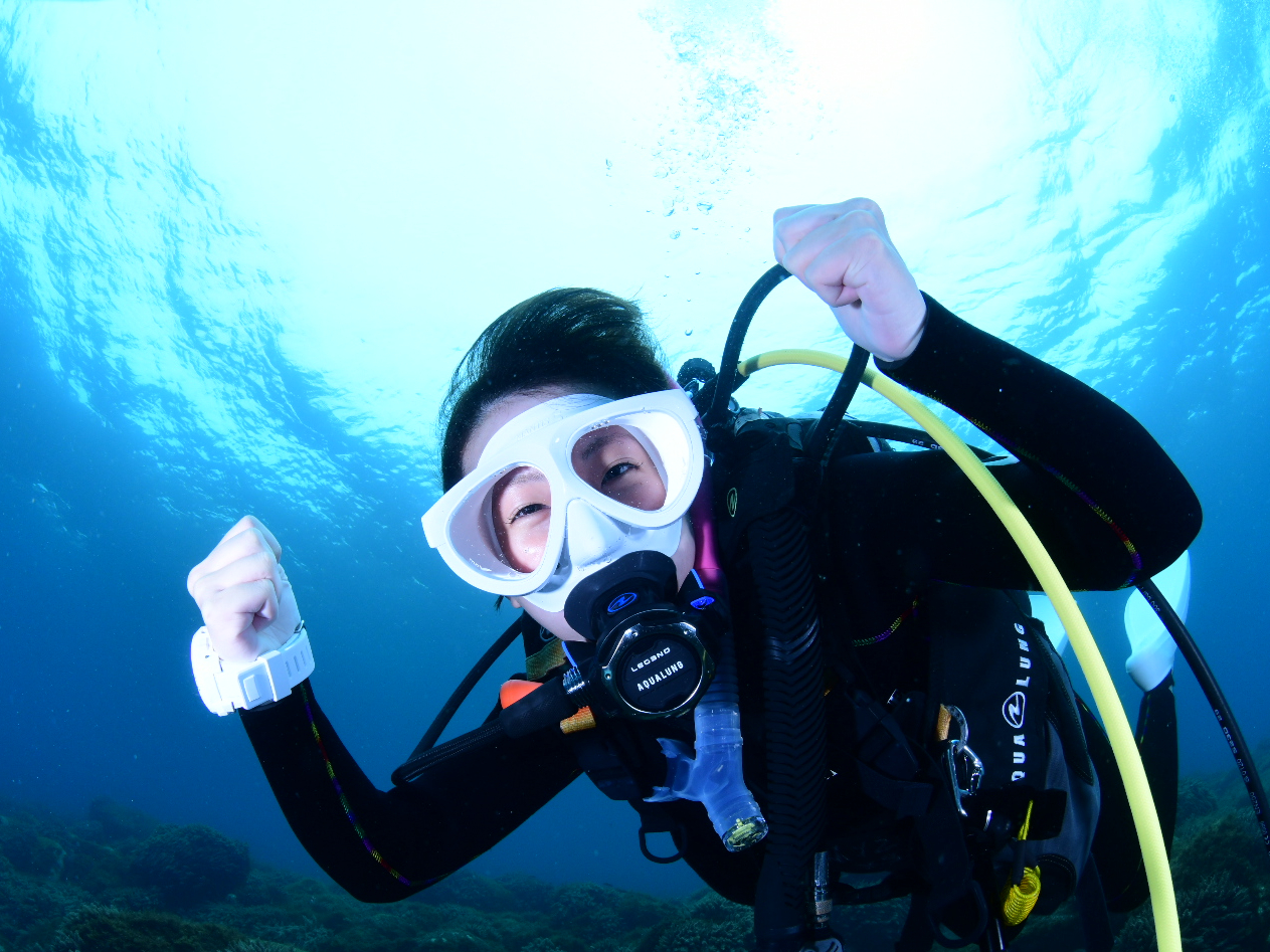 お一人様歓迎。とても綺麗な川奈で体験ダイビング