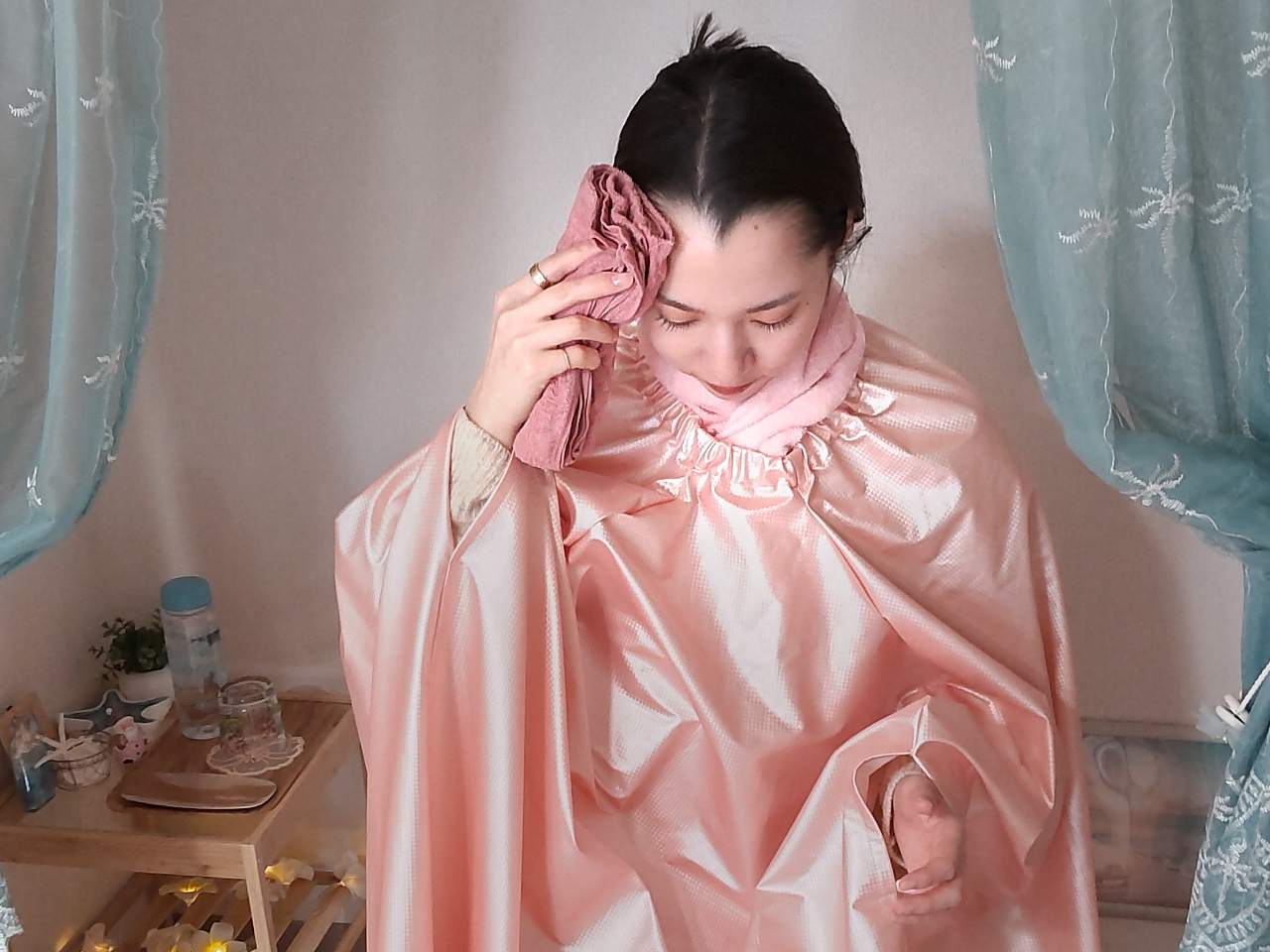 おしぼりで熱さを調整