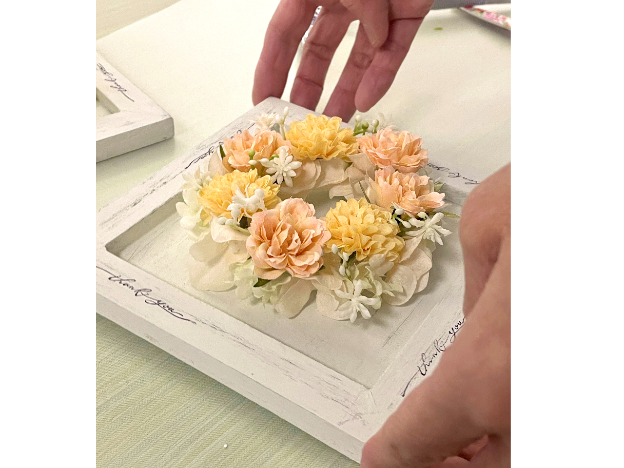 【山形県・新庄】フラワーアレンジメント*フレーム付きリース作り 女性・家族・友達...