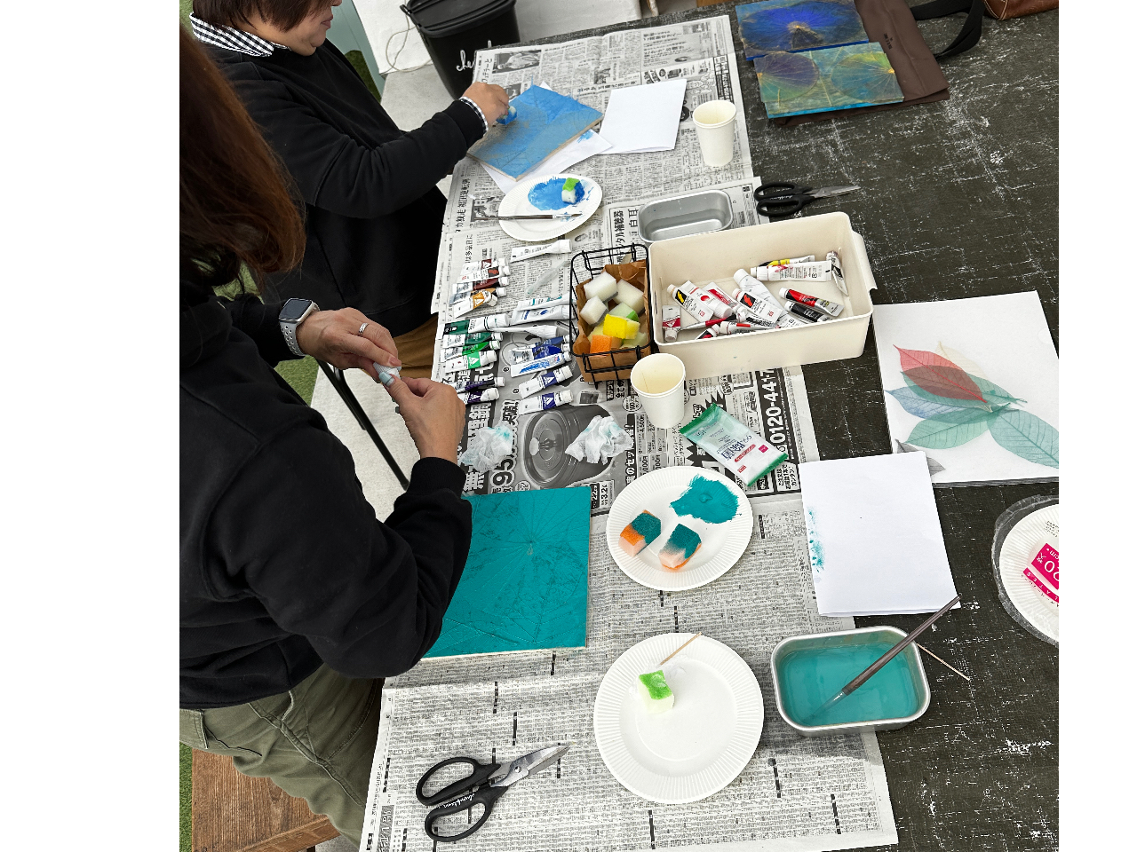 ボタニーペインティング体験】☆自然の葉で作るアート♪葉脈の美しさを